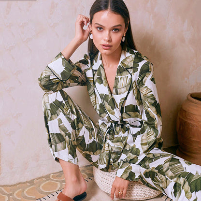 Banana Leaf Print Pajama Set