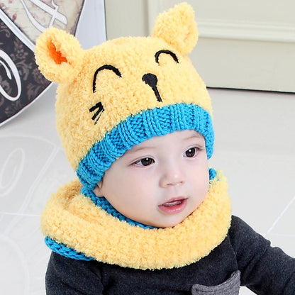 Wool scarf baby hat