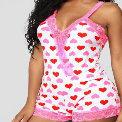 Hearts Suspender Underwear Playsuit