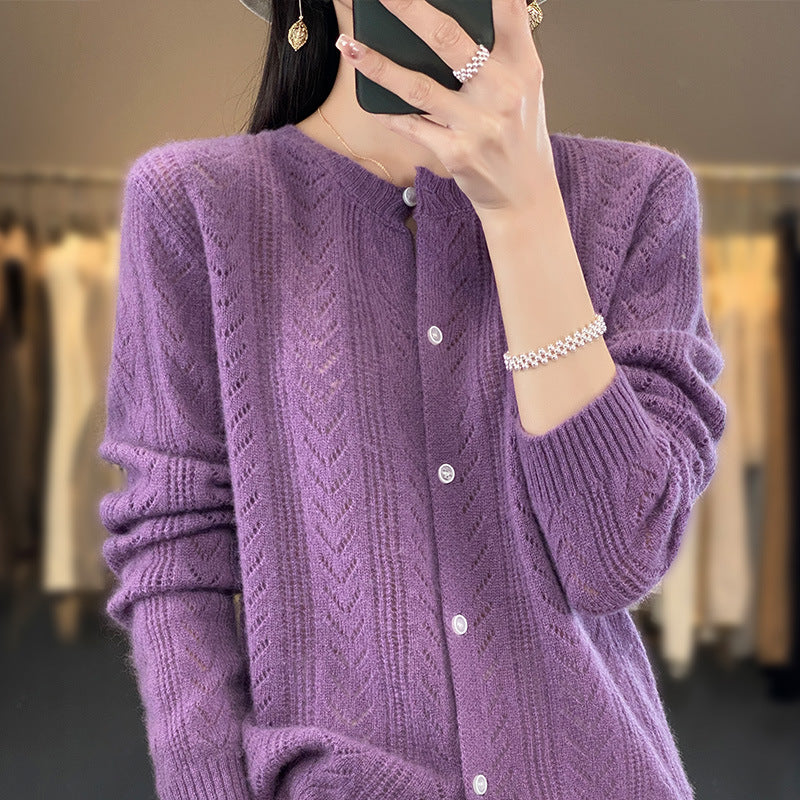 Pastel Solid Colour Slim Fit Cardigan Knitwear Loose Top Coat