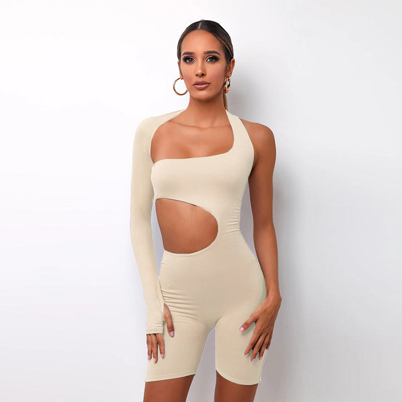 White or Black One Shoulder Asymmetric Bodysuit