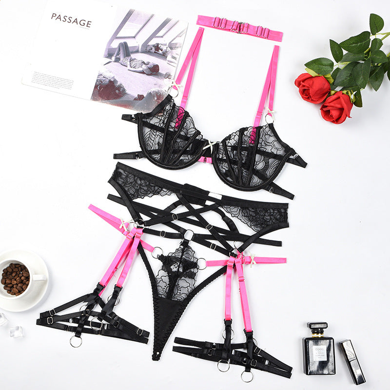 Black Pink Lingerie Set