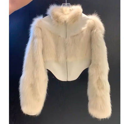 Slim Fit Faux Fur Jacket