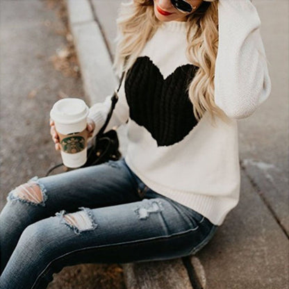 Heart Print Sweater