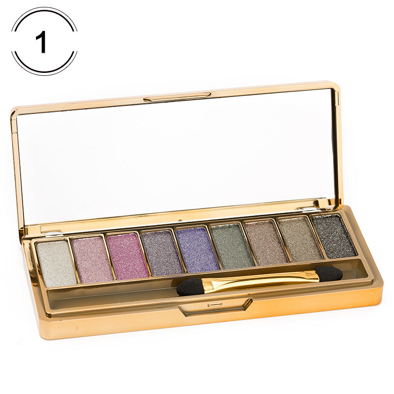 Glitter 9 color eye shadow tray