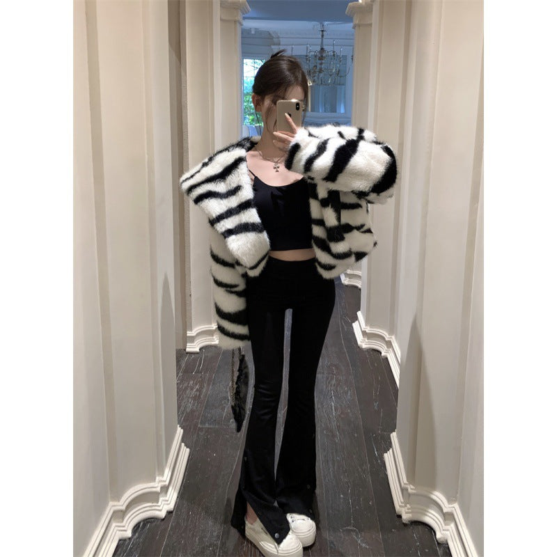 Zebra Print Crop Coat