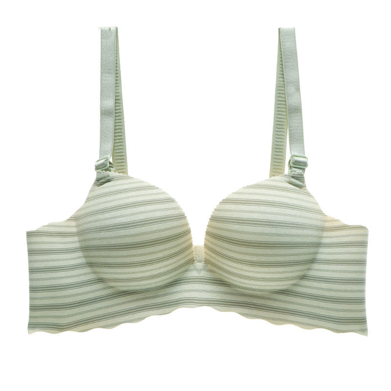 Glossy Stripe Seamless Plunge Bra