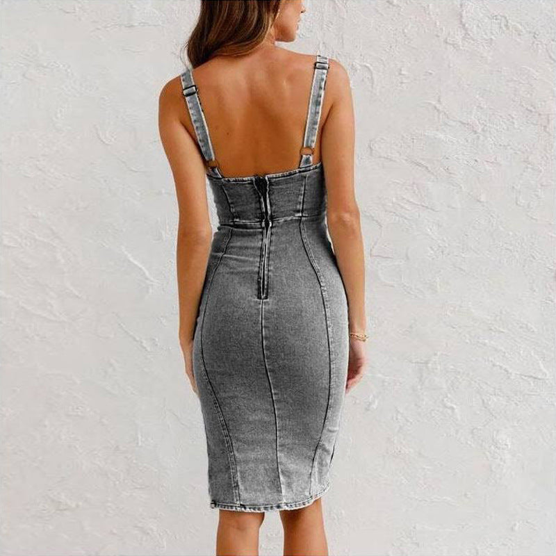 Suspender Denim Dress