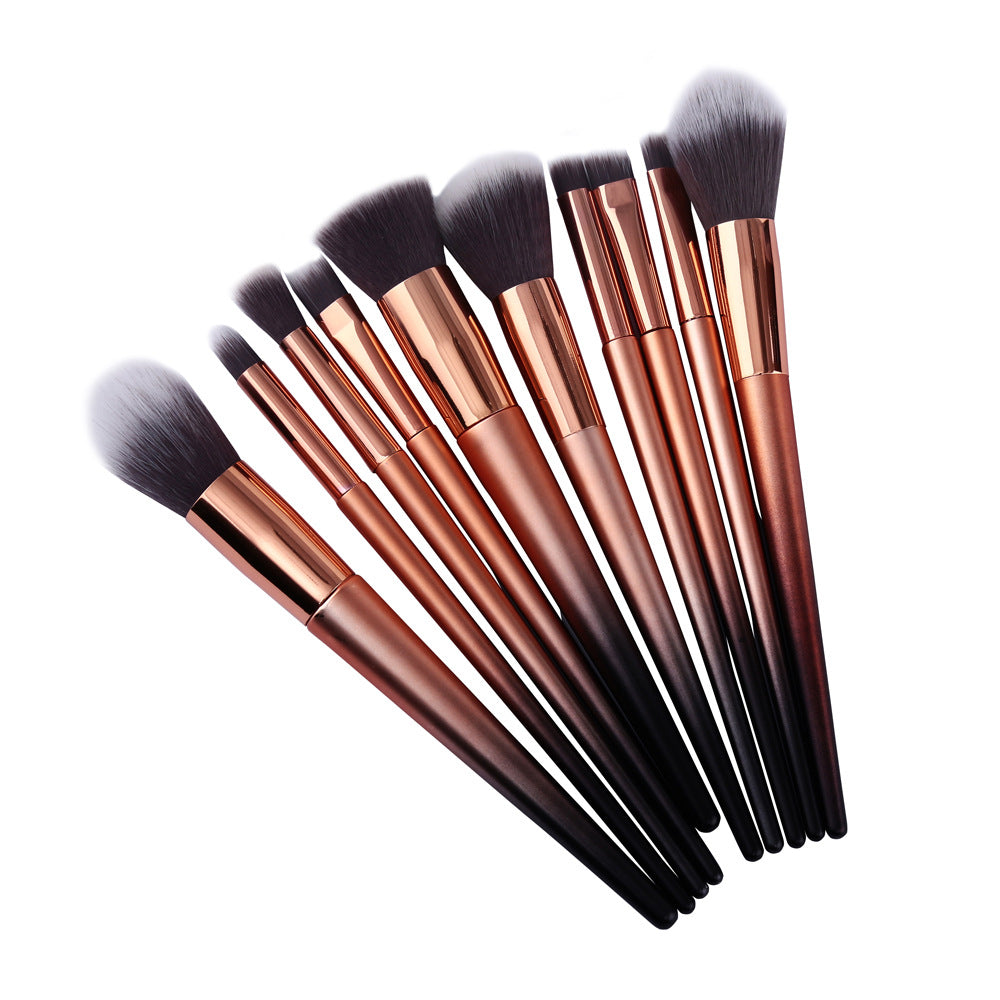 Plastic Handle Makeup Brush Set of 10