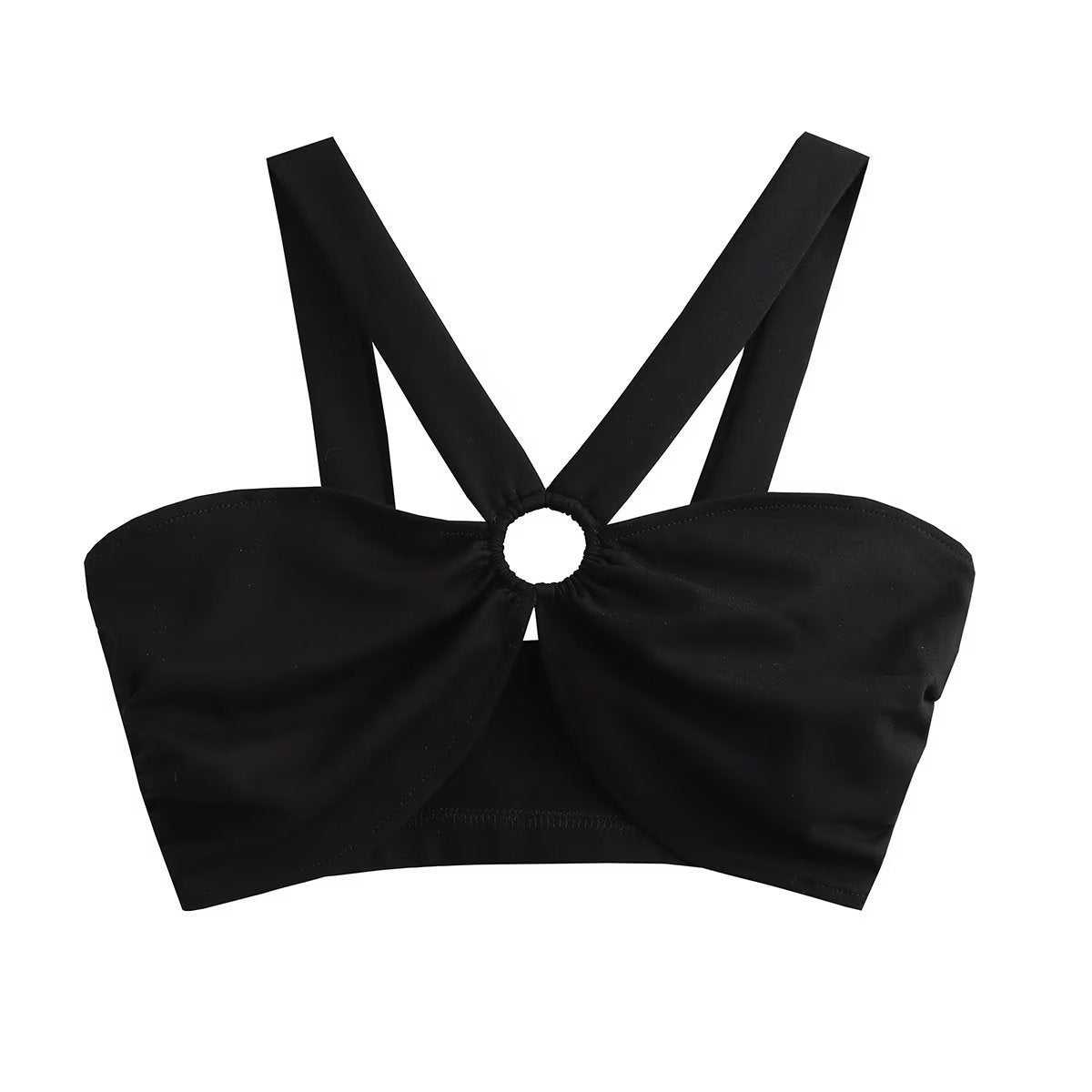 Black Strappy Crop