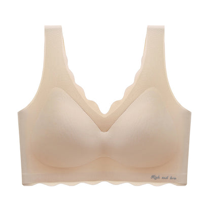 Pastel Tone Seamless Scalloped Edge Bra