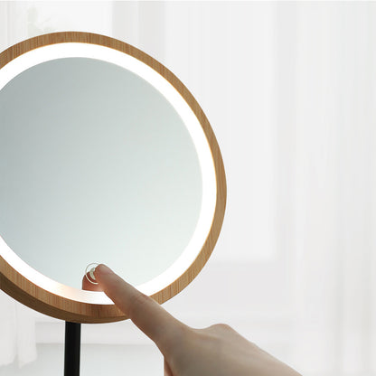 Wooden LED cosmetic mirror