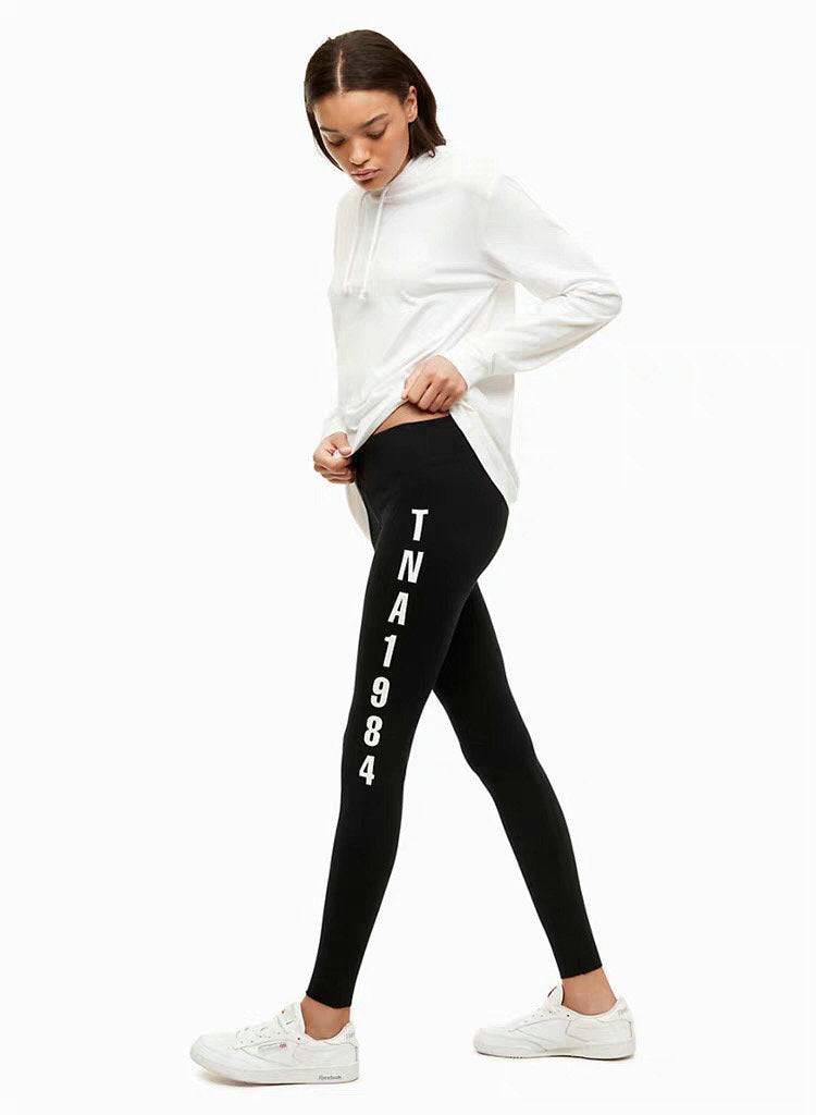 Letter Print Yoga Leggings