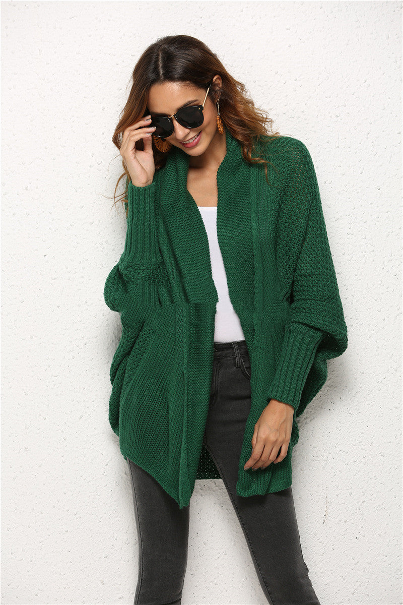 Vibrant Long Sleeve Stitching Detail Mid Length Cardigan