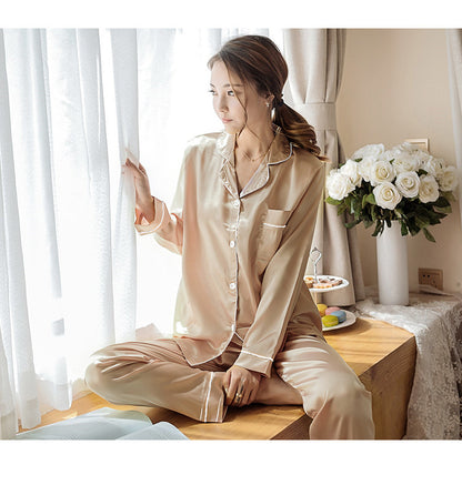 Long sleeve trousers women's pajamas two piece suit