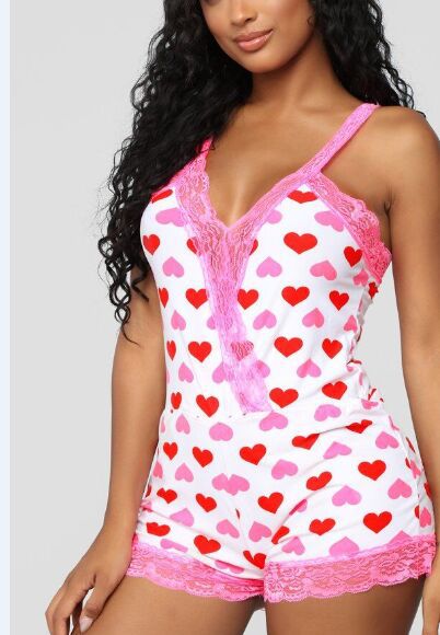 Hearts Suspender Underwear Playsuit