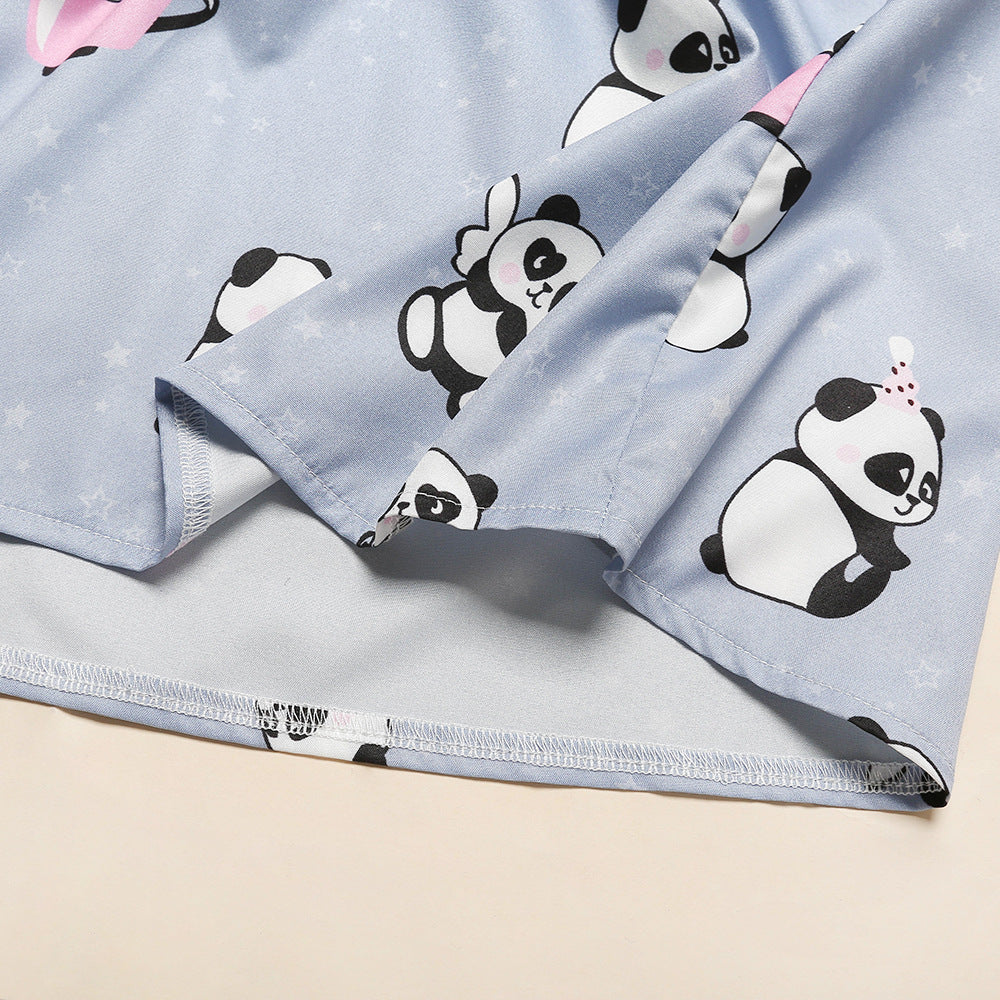 Cartoon red panda pajamas set