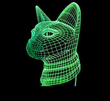 Colorful 3D Cat Light