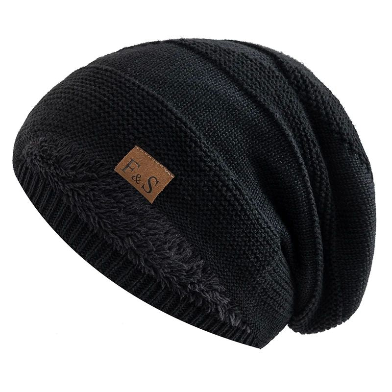 Fleece-lined Pullover Knitted Cloth Label Woolen Beanie