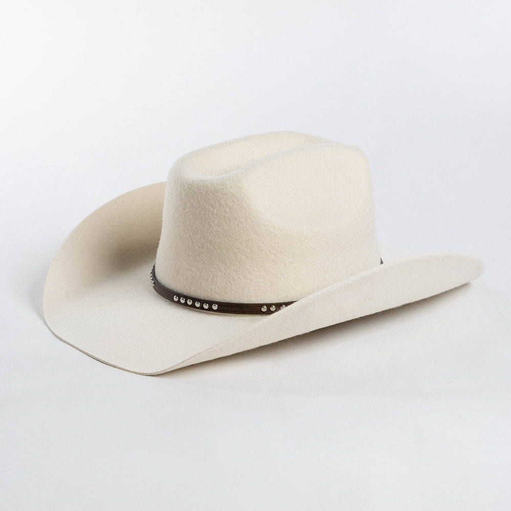 Rivet Belt Decoration Denim Cowboy Hat