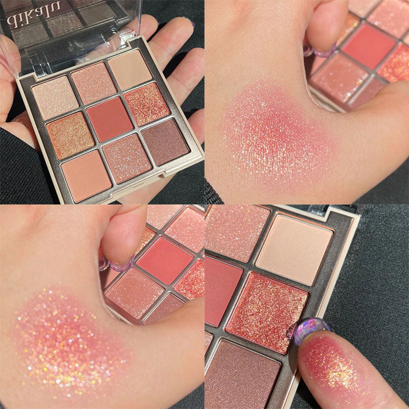 Transparent Milk Tea Nine Grid Nine Color Acrylic Eye Shadow Plate Shimmer Matte Nude Color