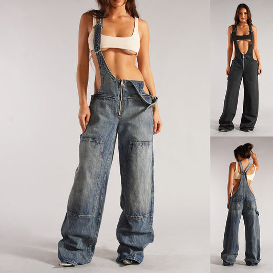 Cotton Denim Overalls