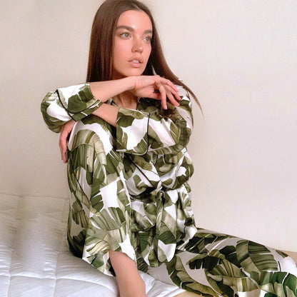 Banana Leaf Print Pajama Set