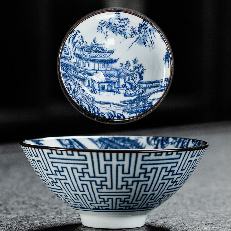 Blue and White Porcelain Tea Cup