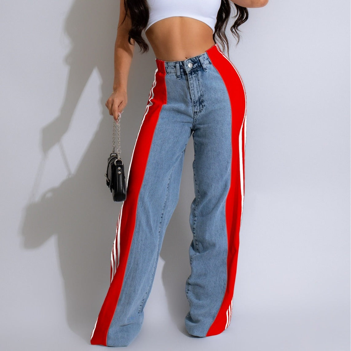 Elastic Denim Pants