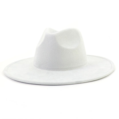 Suede Top Big Brim Flat Edge Hat