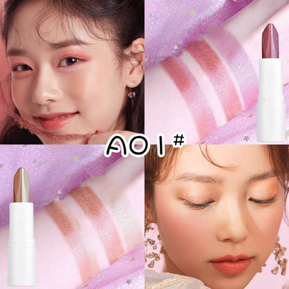 Gradient Velvet Highlight Double Tube Six Color Eye Shadow Stick