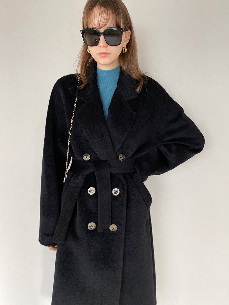 Women's Mid-length Winter Thick Woolen Cashmere Coat