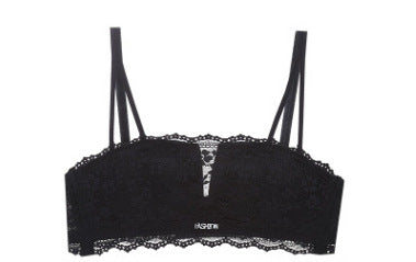 Strapless Mesh Embroidery Double Strap Crop