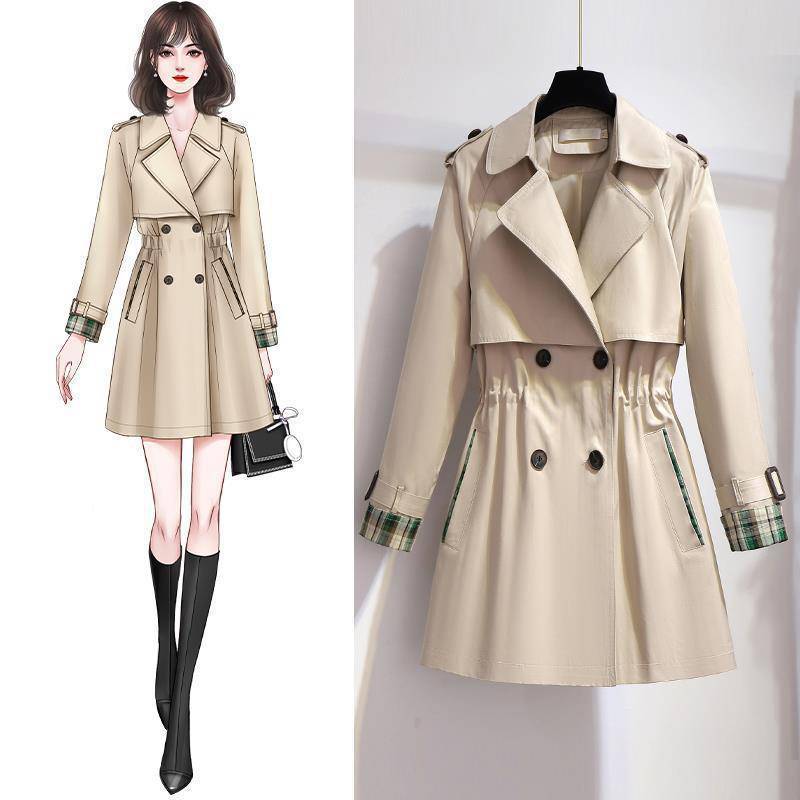 Single Liningcotton Short Trench Coat Korean Style Loose Temperament Overalls