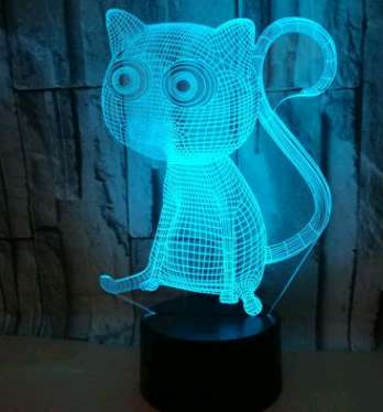 Colorful 3D Cat Light