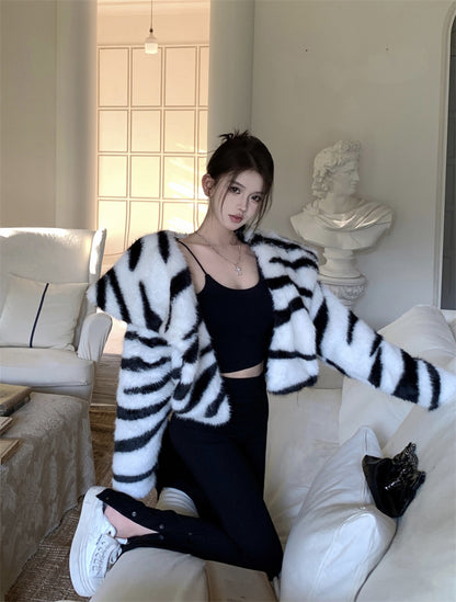 Zebra Print Crop Coat