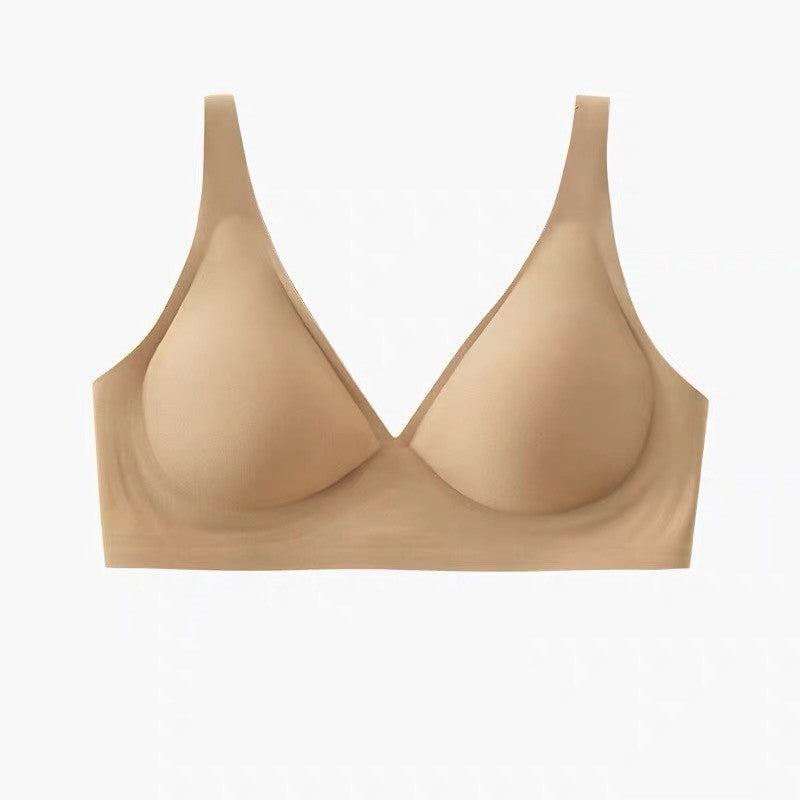 Plain muscle seamless jelly strip Bra