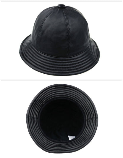 Sheepskin Leather Warm Dome Bucket Hat