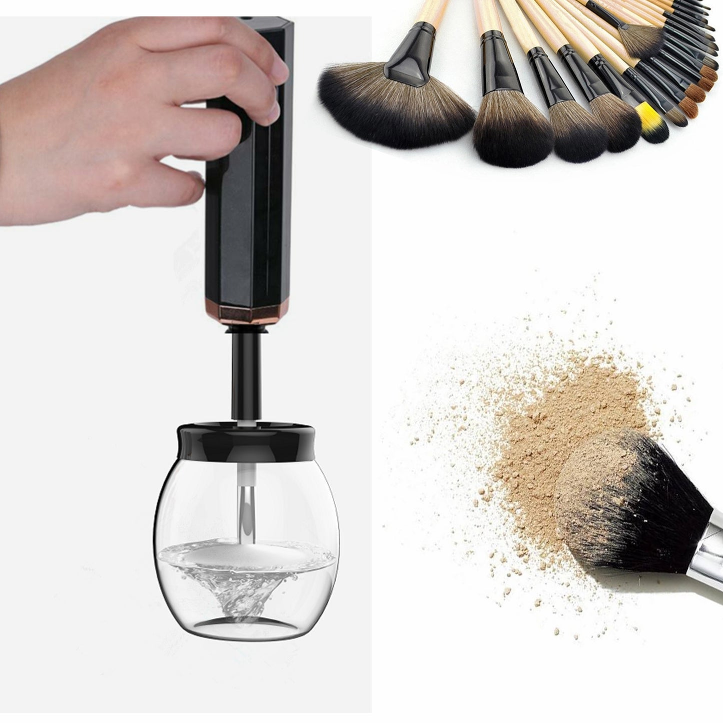 Electric cleaning cosmetic brush tool scrubber