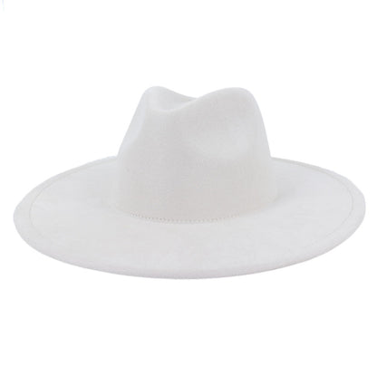 Suede Top Big Brim Flat Edge Hat