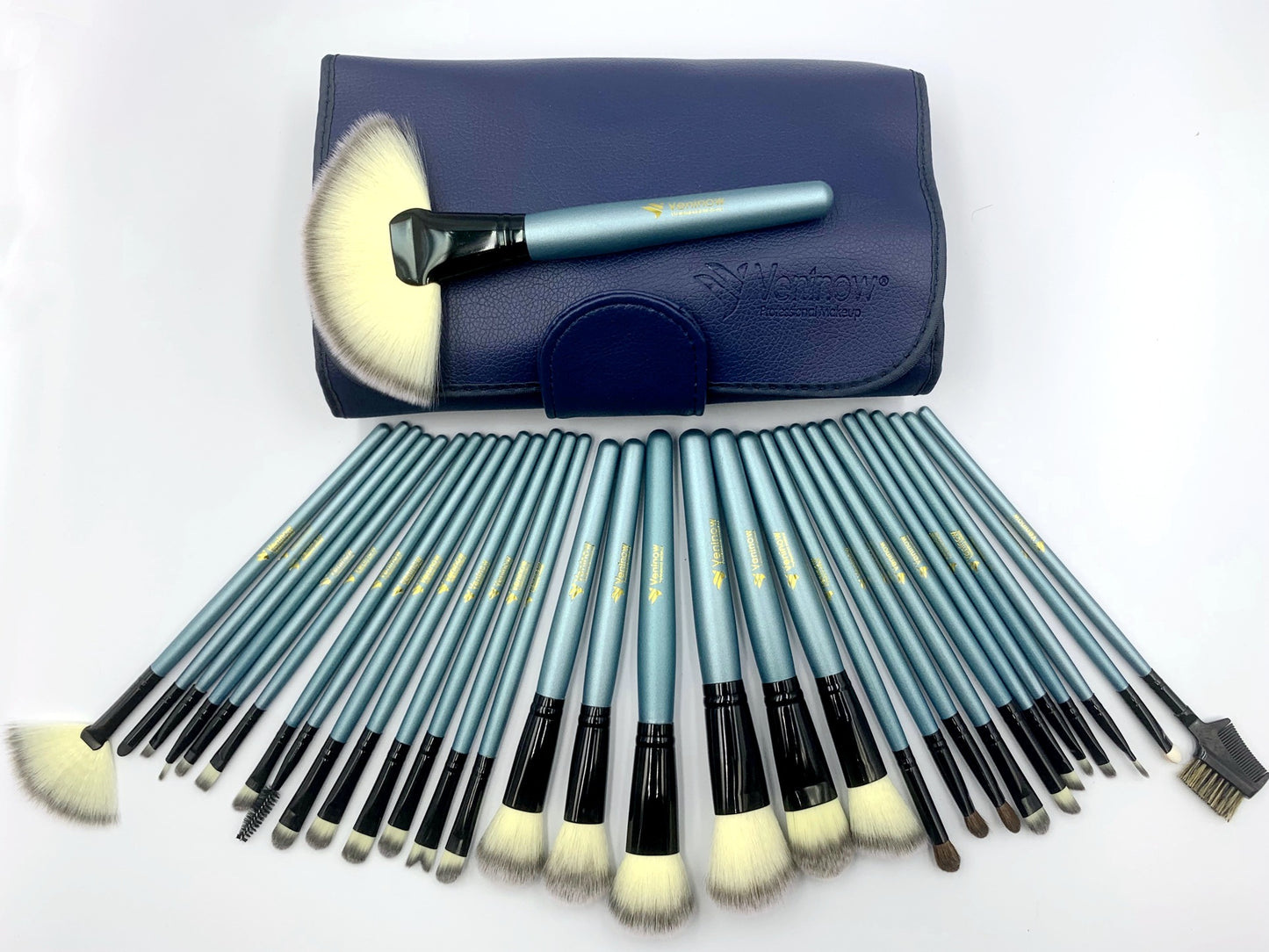 32 blue Horse Hair Makeup Brushes with Case