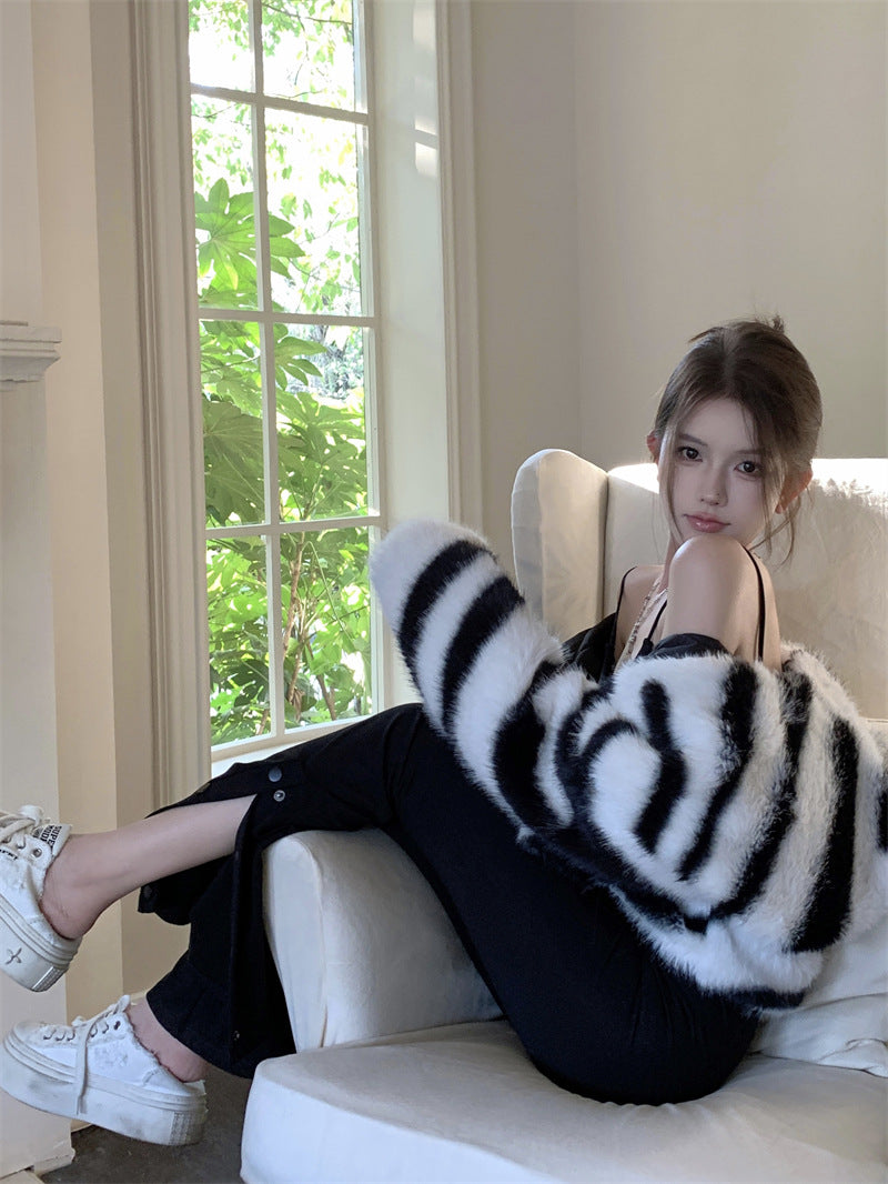 Zebra Print Crop Coat