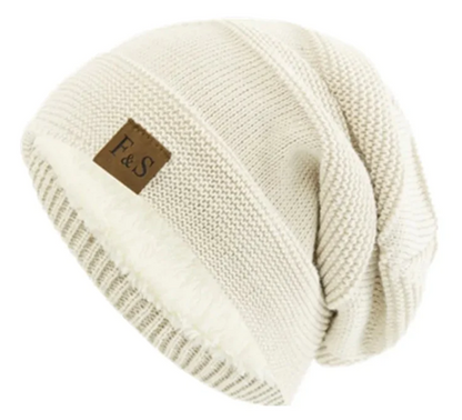 Fleece-lined Pullover Knitted Cloth Label Woolen Beanie