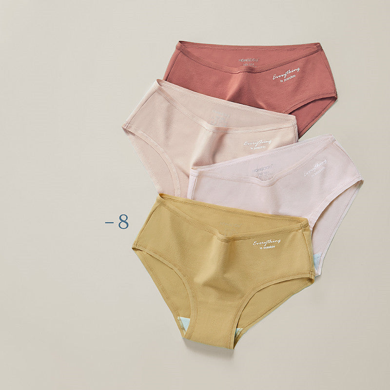 4 Pack Mid Waist Cotton Briefs