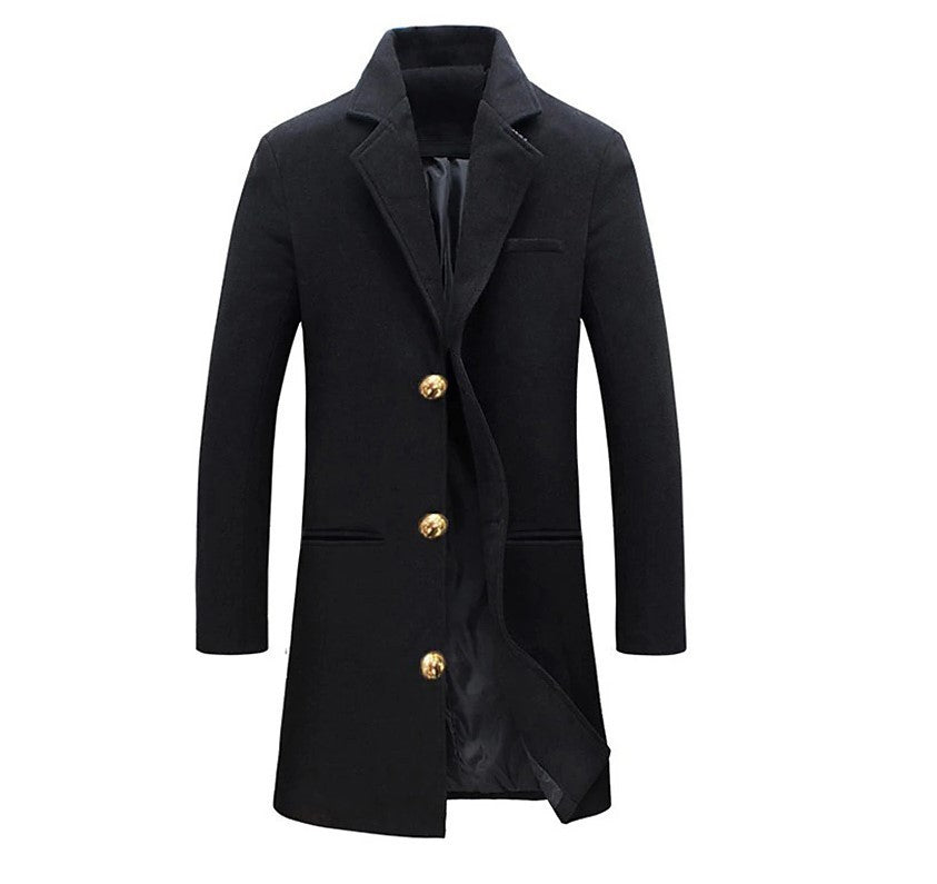 Mid-length Woolen Trench Coat