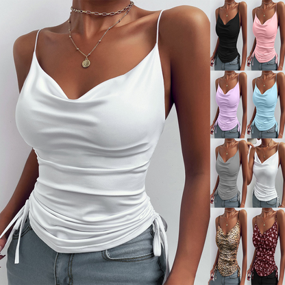 Spaghetti Strap Tops V-neck Camisole Shirts Women Summer Clothes