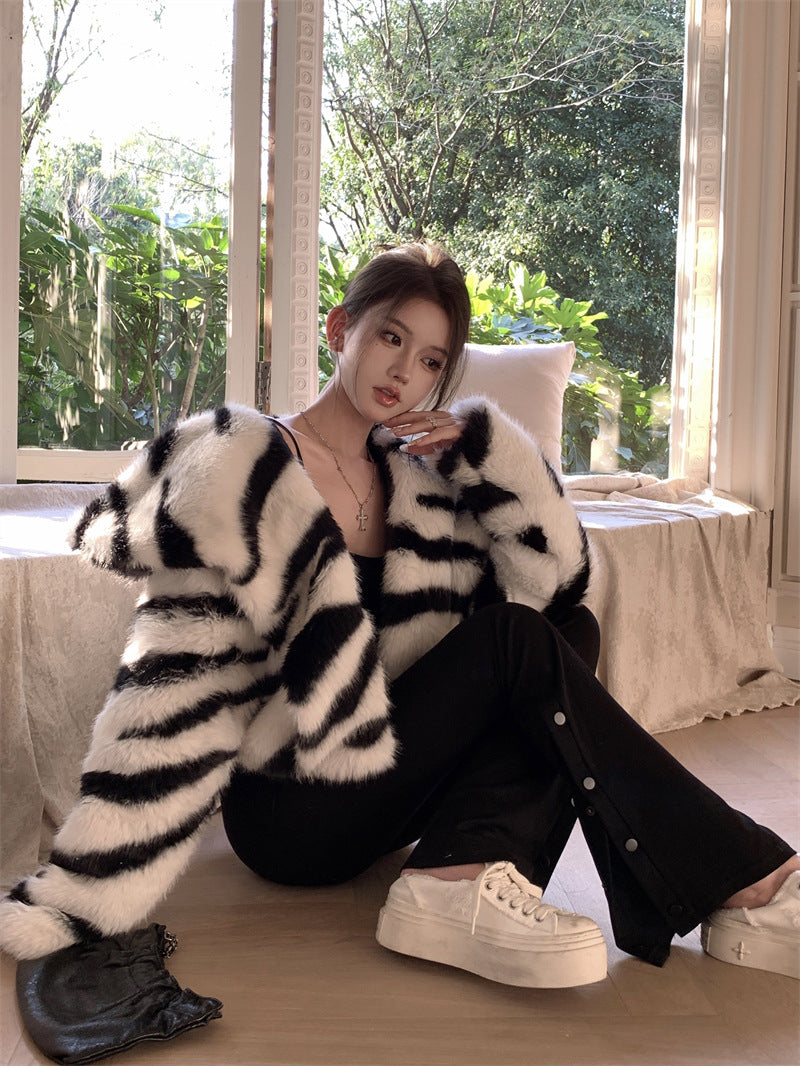 Zebra Print Crop Coat