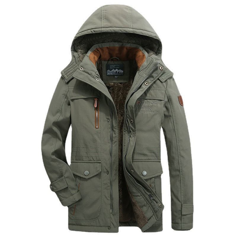 Men's Fleece-lined Thickened Loose-fitting Jacket