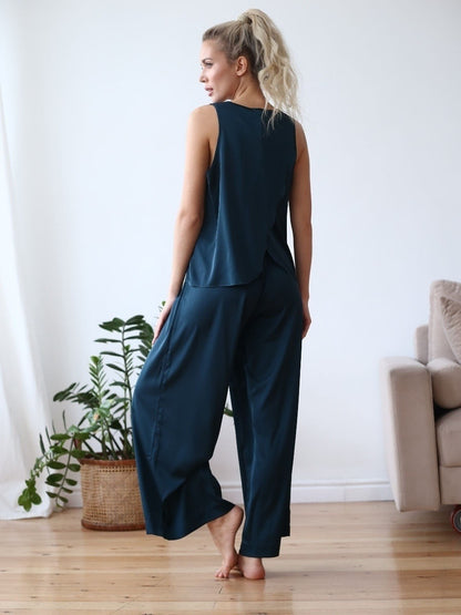 Rayon Minimalist Vest Trousers Pajama Set