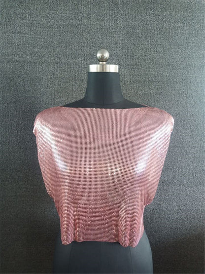 Casual Metallic Sequin Top